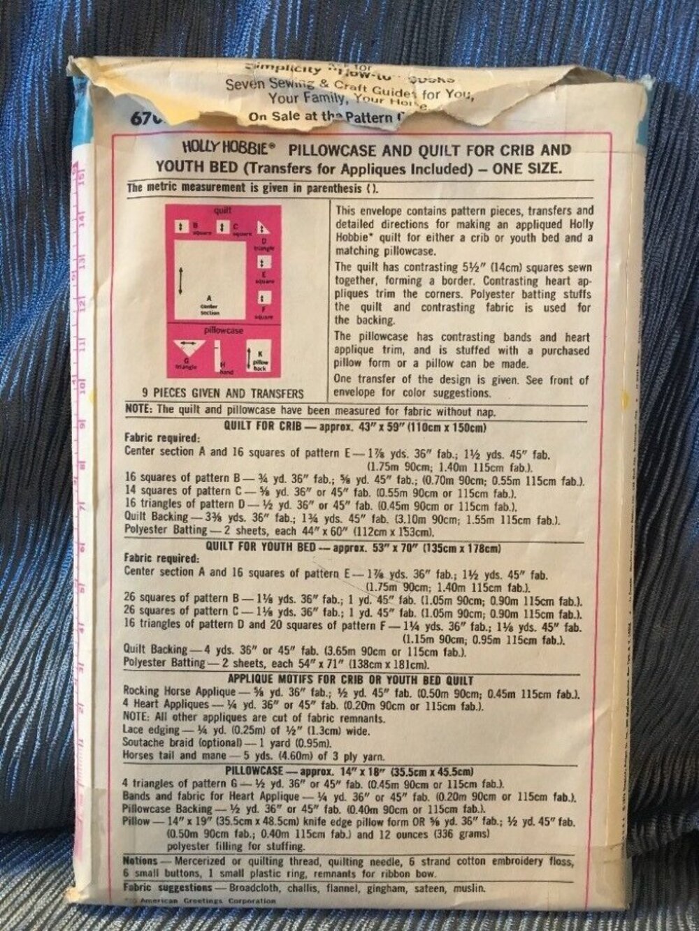Holly Hobbie Crib & Youth Quilt Pattern Simplicity 6702 - Picture 6 of 12